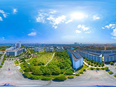HDR城市小区社区广场全景