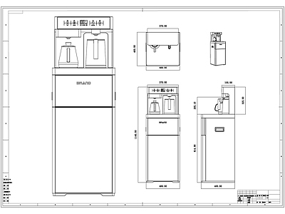 茶吧机线稿图设计 施工图