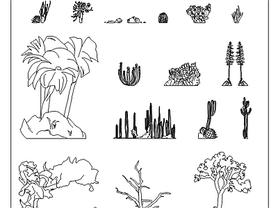 16组现代景观绿植素材合集 施工图