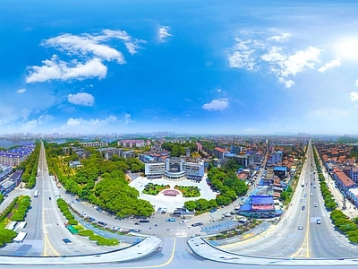 HDR城市小区社区广场全景