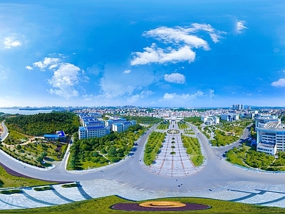 HDR城市小区社区广场全景