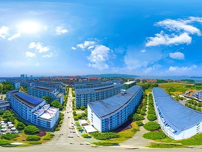 HDR城市小区社区广场全景
