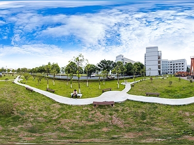 HDR城市小区社区广场全景