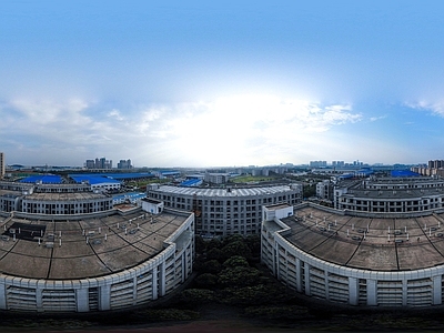 HDR城市小区社区广场全景