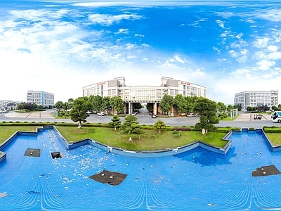 HDR城市小区社区广场全景