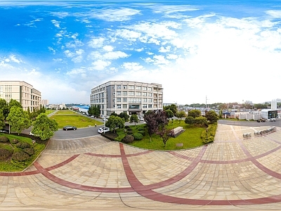 HDR城市小区社区广场全景