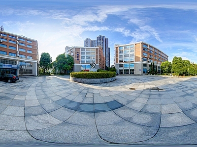 HDR城市小区社区广场全景