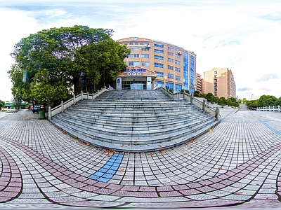 HDR城市小区社区广场全景