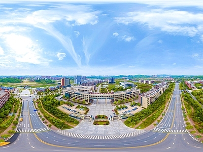 HDR城市小区社区广场全景