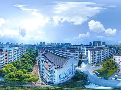 HDR城市小区社区广场全景