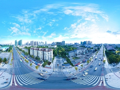 HDR城市小区社区广场全景