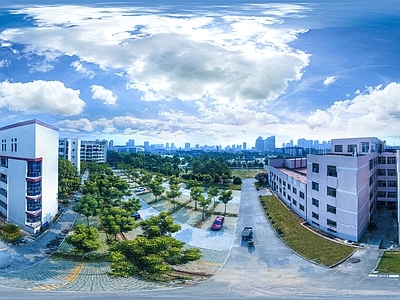 HDR城市小区社区广场全景
