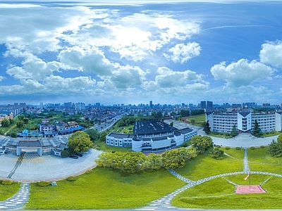 HDR城市小区社区广场全景