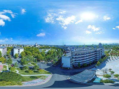 HDR城市小区社区广场全景