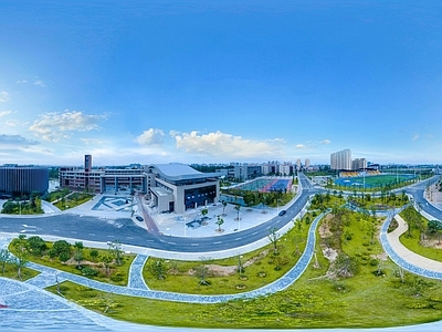 HDR城市小区社区广场全景