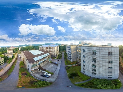 HDR城市小区社区广场全景