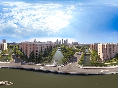 HDR城市小区社区广场全景