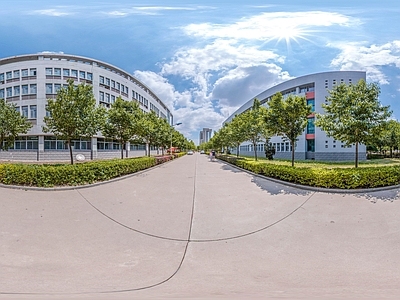 HDR城市小区社区广场全景