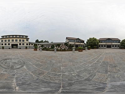 HDR城市小区社区广场全景
