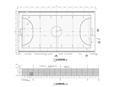 五人制足球场大样图围网盲管CA 施工图 足球场