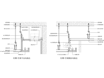 天棚灯槽风口做法详图 施工图