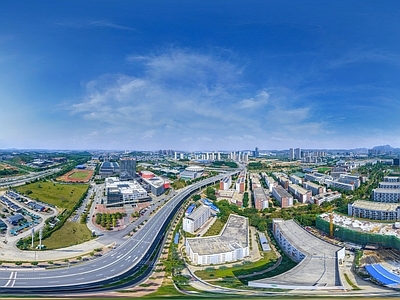 HDR白天城市生态绿化全景