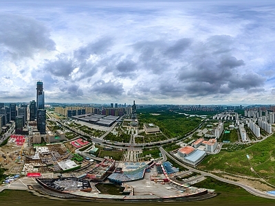 HDR白天城市生态绿化全景