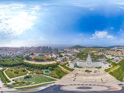 HDR白天城市生态绿化全景