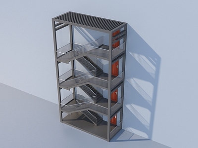 现代户外钢架楼梯 防火 逃生 安全梯 消防 钢结构