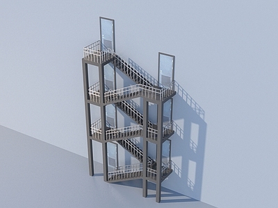 现代户外钢架楼梯 防火 逃生 安全梯 消防 钢结构