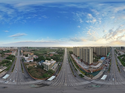 HDR白天城市生态绿化全景