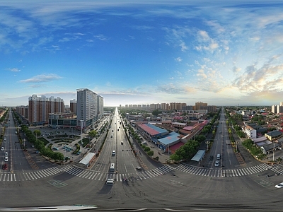 HDR白天城市生态绿化全景