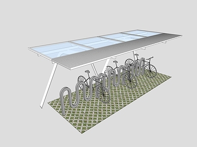 现代自行车棚 户外
