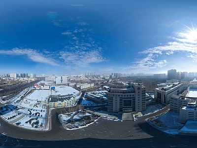 HDR冬天城市户外雪地风景