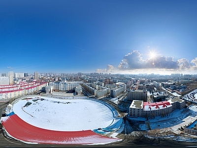 HDR冬天城市户外雪地风景