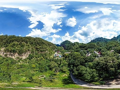 HDR乡村田野户外风景全景