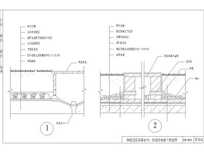 种植屋面内落水口防水施工构造图 施工图