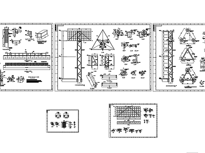 钢结构三面广告牌设计图 施工图