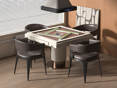 现代麻将桌椅 麻将机 棋牌桌