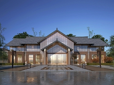 新中式 售楼处建筑 古建