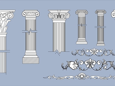 欧式柱头 施工图 柱