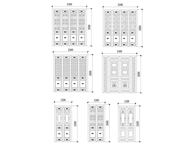 经典仿古建筑常用门窗图 施工图