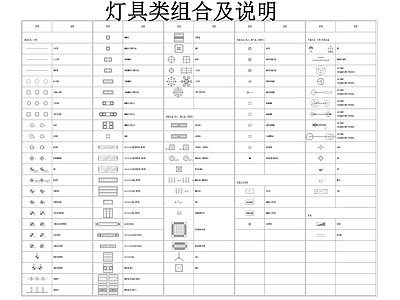 现代各类灯具组合及说明 施工图