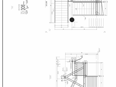 钢结楼梯两跑单跑三折楼梯详图 施工图 通用