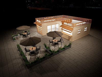 现代集装箱奶茶店 咖啡店 文创店 户外餐饮