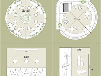 办公空间场景化图块 施工图