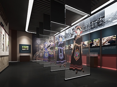 壮族 壮锦 红色调 民族风 展馆 博物馆