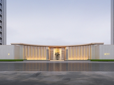 现代风格国际化社区入口 大 展示中心
