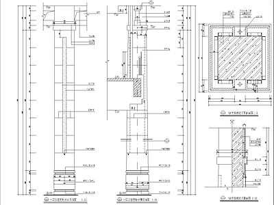 大理石包柱 装饰柱 石材柱 环形详图 施工图