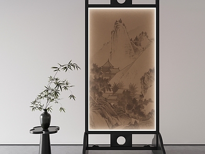现代中式屏风隔断